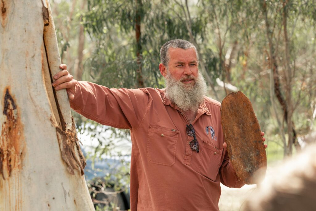 Uncle Shane with culturally modified tree