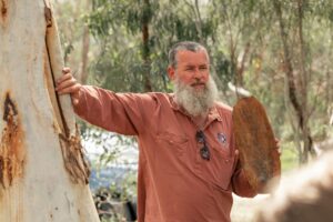 Uncle Shane with culturally modified tree