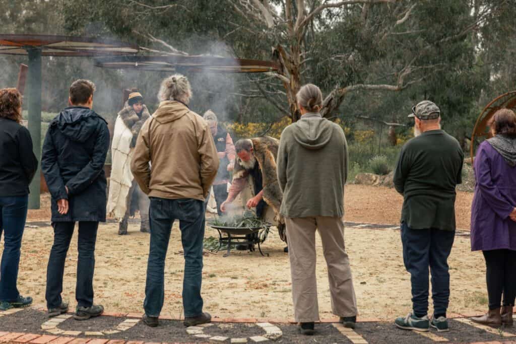 yarning circle and welcome smoking ceremony